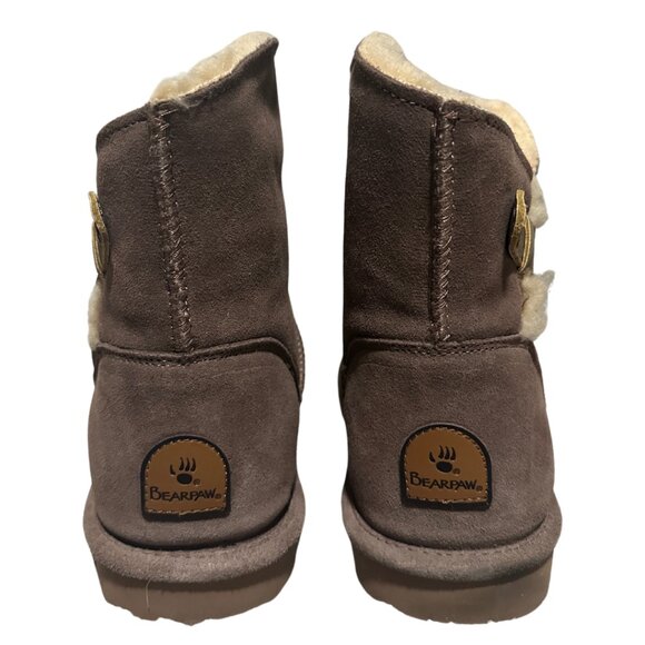 Women's Taupe Brown Strap BearPaw Boots Size 10 - Picture 5 of 13